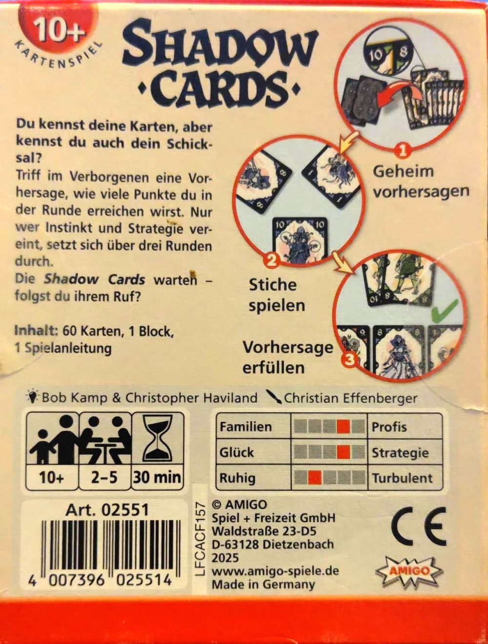 Schachtel Rückseite Schachtel Rückseite